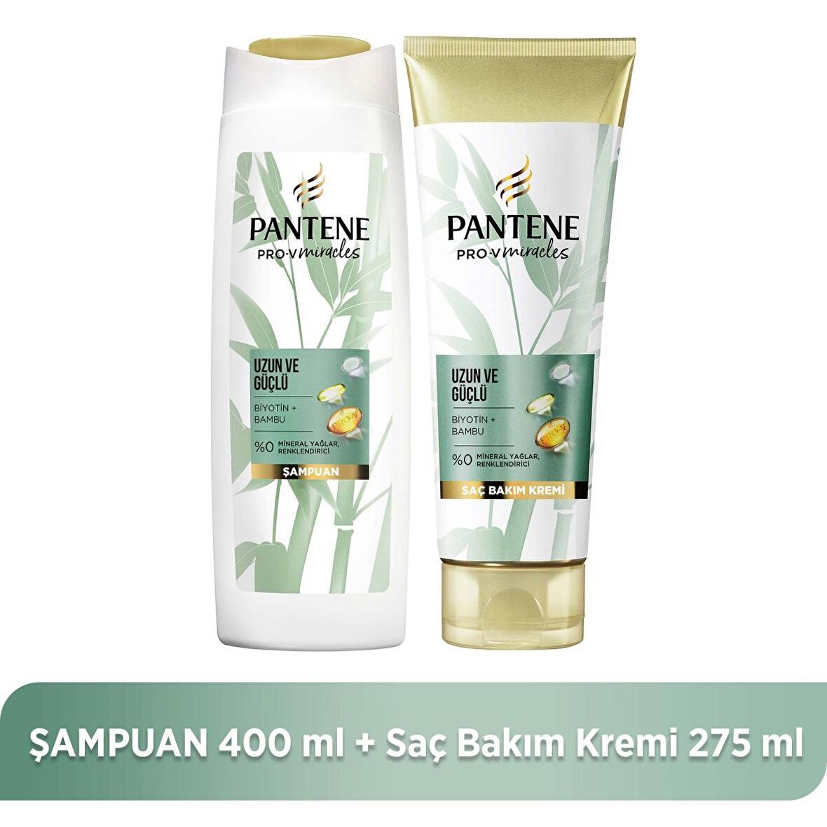 Pantene Pro-V Miracles Bambu Uzun ve Güçlü 400 ml Şampuan + 275 ml Saç Bakım Kremi